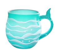 Glass Iced Coffee Cups,Mermaid Tail Handle Modern Art | Mermaid Coffee Cups Glass Mugs - for Milk Water Juice Desk Decor Home Office Dorm Restaurant Bar Adults Kids Birthday Christmas