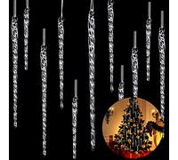 Glass Icicle 3.5-7.8 Inch Clear Twisted Glass Icicle Christmas Ornaments Icicle Decorations Hanging (25)