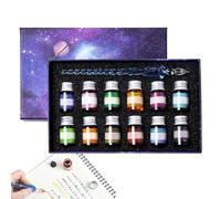 Glass Immersion Pen Set: 10.2 Inch Fountain Pen, Glass Ink & Pen Set, Quick Dry Ink Vdrio Pens, Writing Instrument