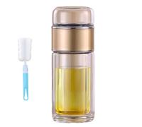 Glass Infuser 3-in-1 Smart Tea Infuser Leak-Proof Portable Tea Water Separation Cup with Precision Filter for Men & Women (Gold, 350ml)