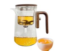 Glass Infuser Kettle - Borosilicate Kettle for Stove Use | Heat Resistant Filter Pot with Wooden Handle | Magic Style Clear for Home, Kitchen,