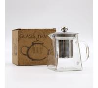 Glass Infuser Teapot 350ml Tower Shape Stainless Steel Strainer Tea Pot