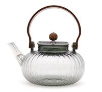 Glass Infuser Teapot - Charcoal Ribbed Pearl - 950ml