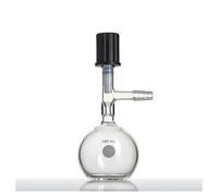 Glass Inlet Adapter, Borosilicate Glass Solvent Storage Bottle Flat Bottom PTFE Valve F49 Multiple Sizes(F498100PD)