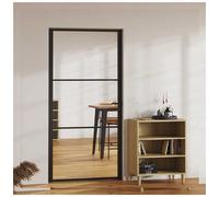Glass Interior Door Black Aluminium Frame 102.5 x 201.5 cm Transparent Slim