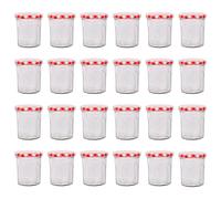 Glass Jam Jars - 150ml - Pack of 24 Argon Tableware Red One Size