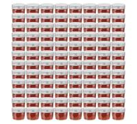 Glass jam jars 24pcs 110ml 7x6cm Clear Glass with Red & White Sealing Lids Ideal