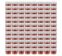 Glass jam jars 24pcs 110ml 7x6cm Clear Glass with Red & White Sealing Lids Ideal