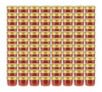 Glass Jam Jars with Gold Lid 96 pcs 110 ml