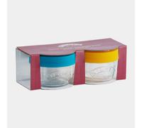 Glass Jars 125Ml Containers Airtight Multicoloured Silicone Lid Food Storage 2Pc