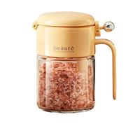 Glass Jars, Airtight Seasoning Containers, Food Storage Bottles, 7.8x12.7x9.8cm, Clear Label- Design, Leak-Resistant Lids, Kitchen Pantry Organization Condiments