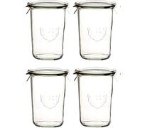 Glass Jars with Clip Top Airtight Glass Storage Jar Kitchen Canisters for Preserving Fruits Spice Herbs Yoghurt Coffee Tea Rice Flour Nuts (4x850ml)