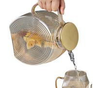 Glass Jug for Water, 2.5L Tea Jug, Container with Stainless Steel Lid for Juices Milk Coffee Cold Drinks Home Restaurant Garden