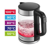 Glass Kettle Electric Keep Warm Colour Changing Temperature Control 2200W 1.7L