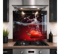 Glass Kitchen Splashback Panel - 6mm Toughened Heat-Resistant Cooker Backsplash - Design 2001 (60 x 55cm)