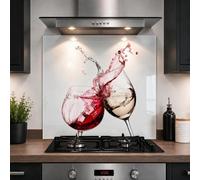 Glass Kitchen Splashback Panel - 6mm Toughened Heat-Resistant Cooker Backsplash - Design 2002 (60 x 55cm)