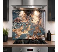 Glass Kitchen Splashback Panel - 6mm Toughened Heat-Resistant Cooker Backsplash - Design 2003 (100 x 55cm)
