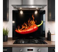 Glass Kitchen Splashback Panel - 6mm Toughened Heat-Resistant Cooker Backsplash - Design 2004 (100 x 55cm)