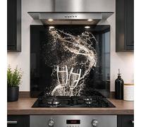 Glass Kitchen Splashback Panel - 6mm Toughened Heat-Resistant Cooker Backsplash - Design 2006 (100 x 55cm)