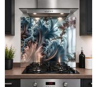 Glass Kitchen Splashback Panel - 6mm Toughened Heat-Resistant Cooker Backsplash - Design 2010 (60 x 55cm)