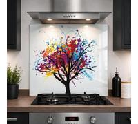 Glass Kitchen Splashback Panel - 6mm Toughened Heat-Resistant Cooker Backsplash - Design 2020 (60 x 55cm)