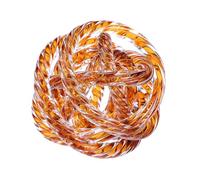 Glass Knot Teal Orbit Ball - 5 Inch Hand Blown Infinity Sculpture Decor Glass Orbit Home Decor Table Decoration Interio Art