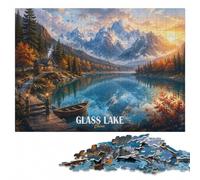 Glass Lake China Landscape Poster Jigsaw Puzzle for Adults, 1000 Pieces | Piece-by-piece progress: less screen time at home on weekends.