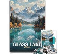 Glass Lake China Landscape Poster Jigsaw Puzzle for Adults, 1000 Pieces | Year-end puzzle gift for adults with tabletop activity for adults during indoor leisure.
