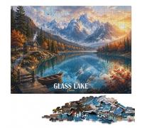 Glass Lake China Landscape Poster Jigsaw Puzzle for Adults, 300 Pieces | Screen-free New Year present: quiet evening activity on quiet evenings.