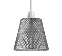 Glass Lamp Shade, Modern Dome Light Shade for Ceiling & Table Lamps, E27 Easy Fit Replacement Lampshade, 16cm Diameter, Vintage Industrial Style