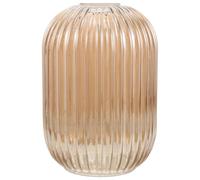 Glass Lamp Shade Replacement Brown Cylinder Globe 140x200mm | Glass Lamp Shades for Table Lamps, Striped Ribbed Finish, Easy Clean Fit for Cafes Living Room