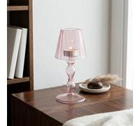 Glass Lampshade Tealight Holder - Pink