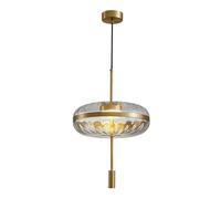 Glass Lantern Pendant Light Fitting, LED Warm Light, Modern Hanging Fixture, Creative Glass Lampshade, Copper Design for Bar and Island Ceilings