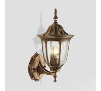 Glass Lantern Wall Sconce Light Vintage Outdoor Waterproof Rustproof Wall Lamp Outside Decoration Aluminum Metal Wall Lantern for Corridor Villa Patio Garden