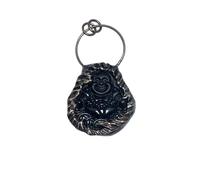 Glass Laughing Buddha Pendant - Handcrafted Gemstone Jewelry for Halloween, Meditation, or Gift, One Size, No Gemstone