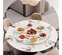 Glass Lazy Susan Turntable For Dining Table,Tempered Glass Round Clear Dining Table Tray Tabletop Organizer Large Serving Plate Silent & Smooth Spin Various Sizes (Size : Ø 80cm/31.5in)