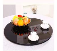 Glass Lazy Susan Turntable for Dining Table Top Round Clear Tabletop Large Rotating Tray with 6 Rotating Wheels Silent & Smooth Spin(20 Inch)