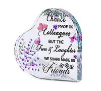 Glass Leaving Gifts for Colleagues Women Chance Made Us Colleagues Friendship Presents for Coworker Handmade Decorative Heart Sign Plaque Retirement Gifts for Friend