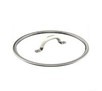 Glass Lid Hardened 20 cm Stainless Steel Rim Heat Resistant (16 cm)