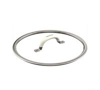 Glass Lid Hardened 20 cm Stainless Steel Rim Heat Resistant (26 cm)
