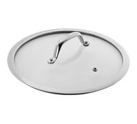 Glass Lid wide rim stainless steel handle 18cm