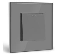 Glass Light Switches 1 Gang 2 Way + 1 Gang 2 Way Screwless Toggle Switch, 10A Rocker Tactile Wall Switch, Crystal White Finish, 146mm