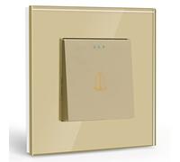 Glass Light Switches 1 Gang 2 Way + 1 Gang 2 Way Screwless Toggle Switch, 10A Rocker Tactile Wall Switch, Crystal White Finish, 146mm