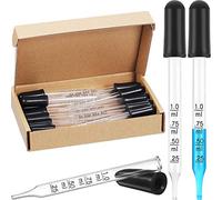 Glass Liquid Droppers, 1 ml Essential Oil Dropper Pipette Calibrated Glass Stain Dropper for Essential Oil Makeup Art Liquid Plant with Kraft Boxes (20)