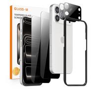 GLASS-M 2 Pack Privacy Screen Protector + 2 Pack Camera Lens Protector for iPhone 17 Pro Max 6.9", Anti-Peek Private Tempered Glass, 9H Shatterproof, Anti-Fingerprints with Easy Installation Tool