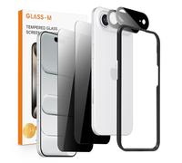 GLASS-M for iPhone 17 Air 6.5" Privacy Screen Protector 2 Pack + 2 Pack Camera Lens Protector, 9H Anti Spy Tempered Glass, Anti-Peep Private Protection, Scratch Resistant, Anti-Fingerprints