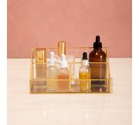 Glass Makeup Organiser with 3 Compartments | Beauty