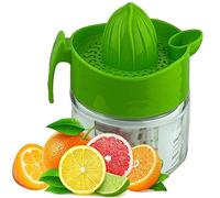 Glass Manual Fruit Juicer Hand Press Lemon Lime Orange Citrus Squeezer Jug (Green)