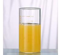 Glass Measuring Cup Clear Borosilicate Drinking Glass with Scale 10oz/300ML Heat-Resistant Water Coffee Milk Drinking Juice Cup Beverage Tumbler for Home Office Restaurant Coffee Shop Dessert Shop