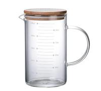 Glass Measuring Cup, Measuiring Jugs with Airtight Lid, Borosilicate Graduated Glass Mug with Handle, Pour Spout Clear Scale Mixing Beaker Cooking Baking Measuring Tool (500 Ml)